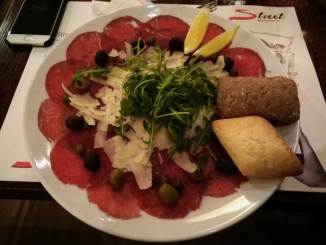Carpaccio di Manzo — Fotografia real de referência