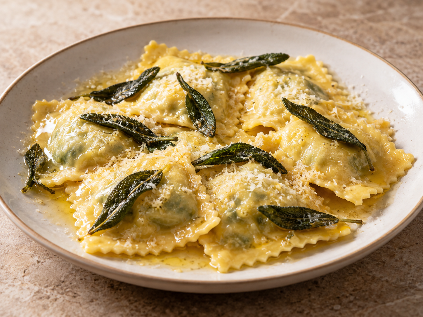 Ravioli di Ricotta e Spinaci — Ilustração fotorrealista gerada por IA