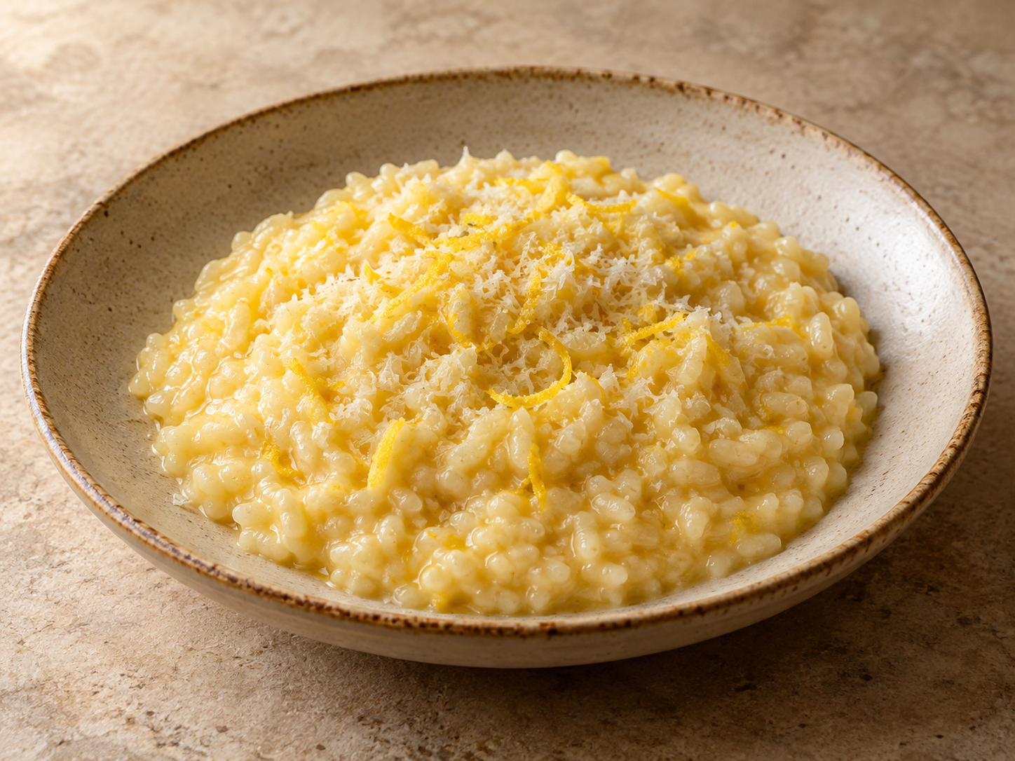 Risotto al Limone — Ilustração fotorrealista gerada por IA