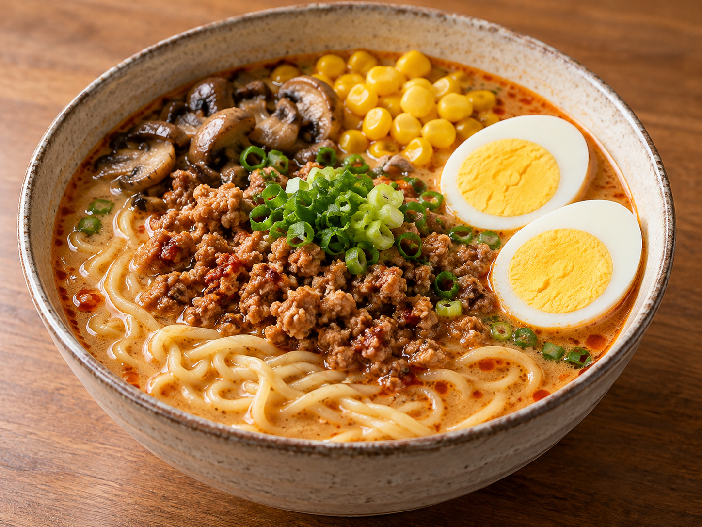 Lámen tantanmen picante — Ilustração fotorrealista gerada por IA