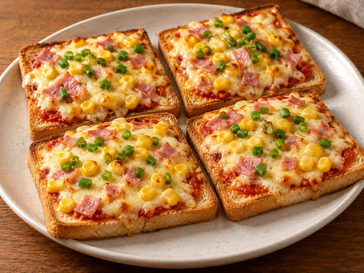 Pizza no pão de forma — Ilustração fotorrealista gerada por IA