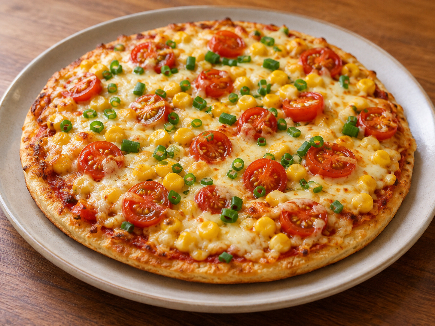Pizza de panela de milho — Ilustração fotorrealista gerada por IA