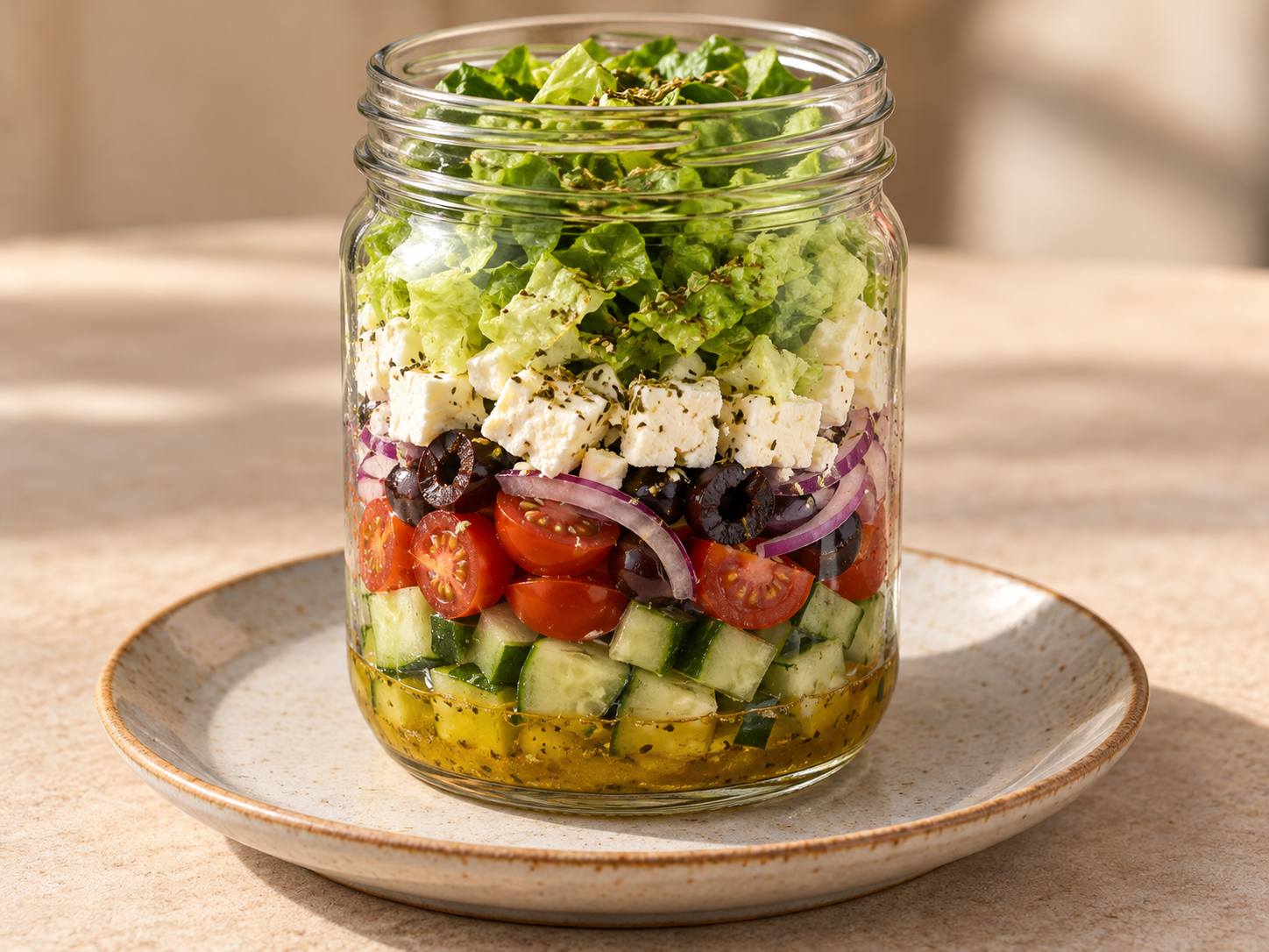 Grega com feta e azeitonas — Ilustração fotorrealista gerada por IA