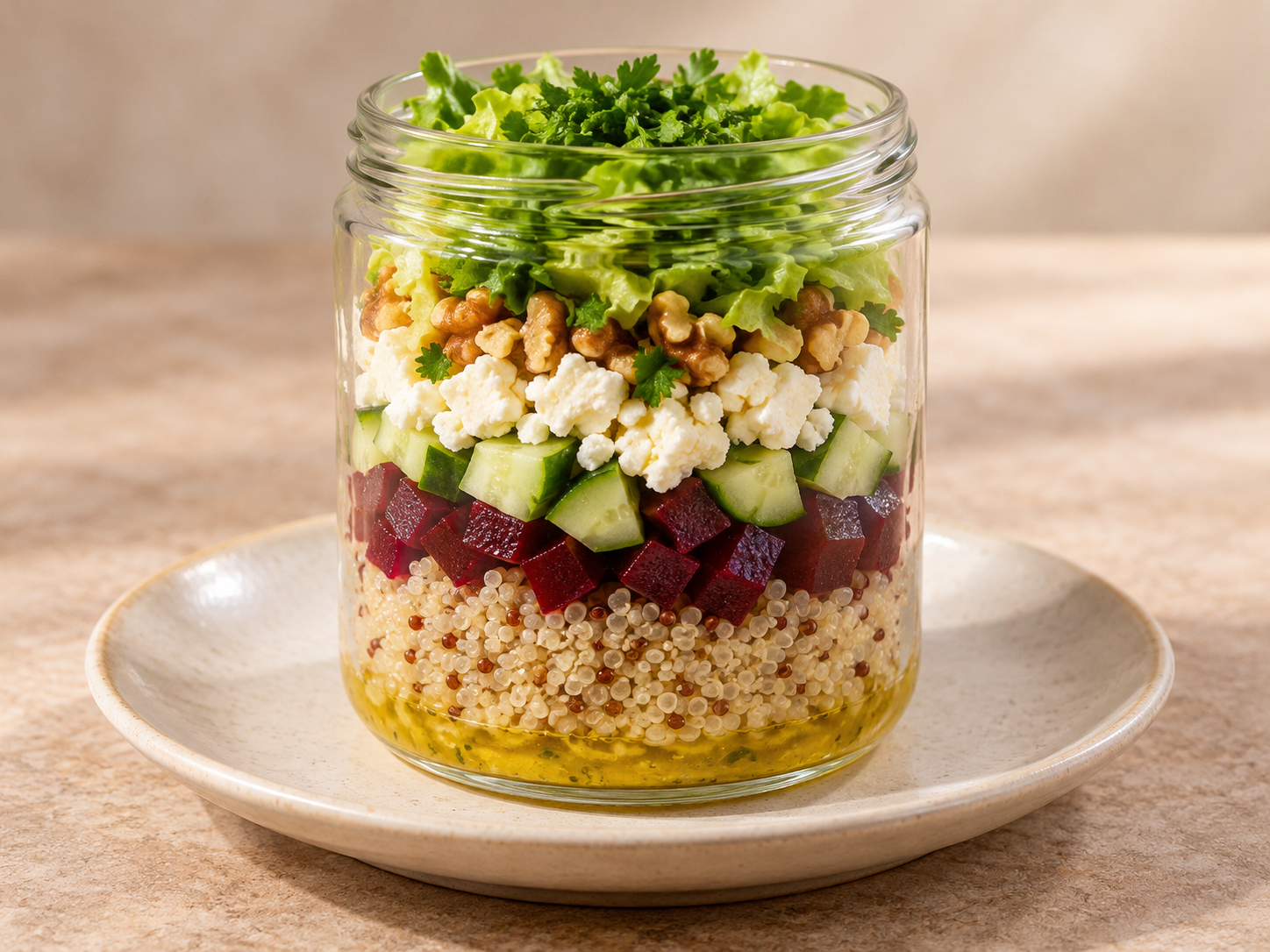 Quinoa com feta e beterraba — Ilustração fotorrealista gerada por IA
